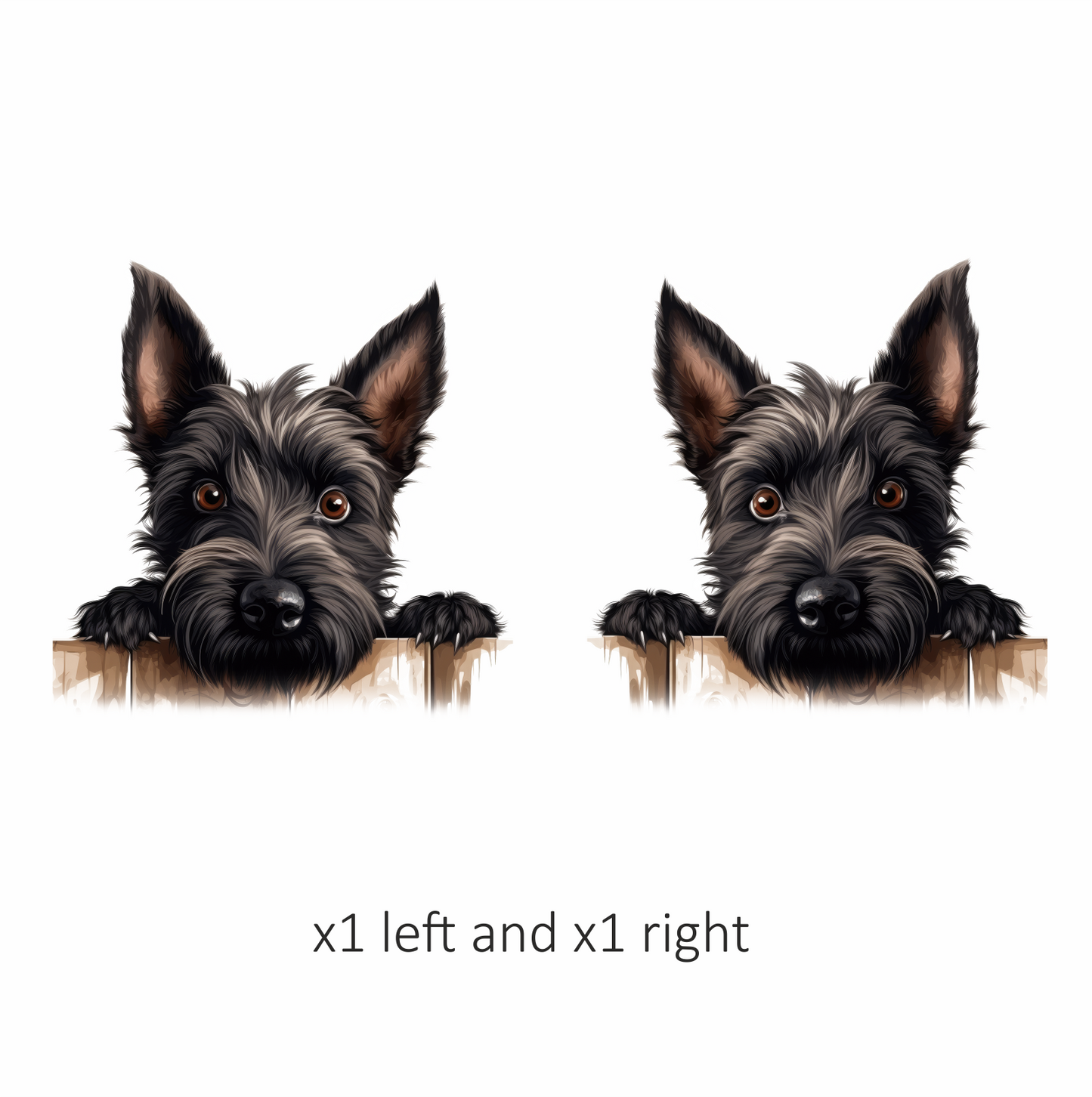 Black Dog Terrier Fence Looking Vinyl Sticker Decal