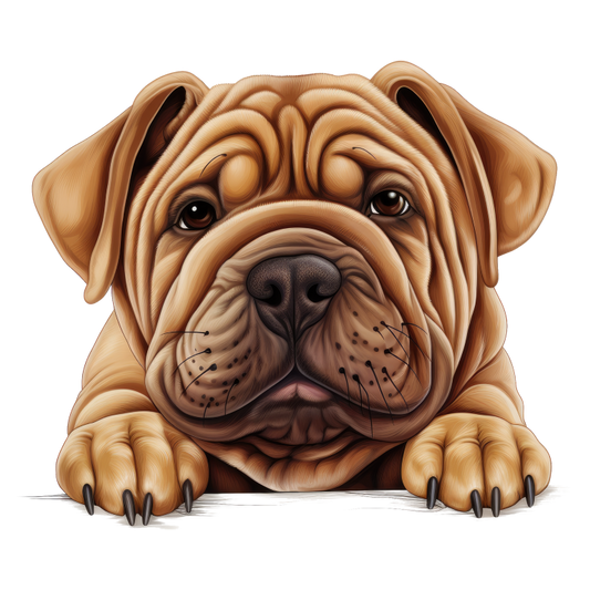 Brown Dog Bulldog Face Closeup Vinyl Sticker Decal