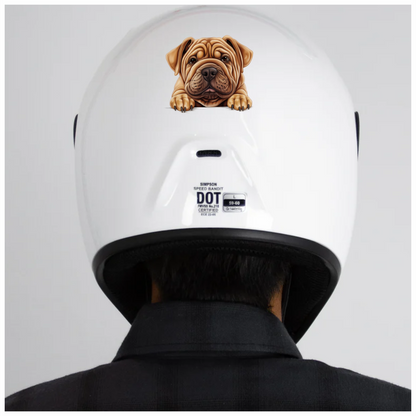 Brown Dog Bulldog Face Closeup Vinyl Sticker Decal