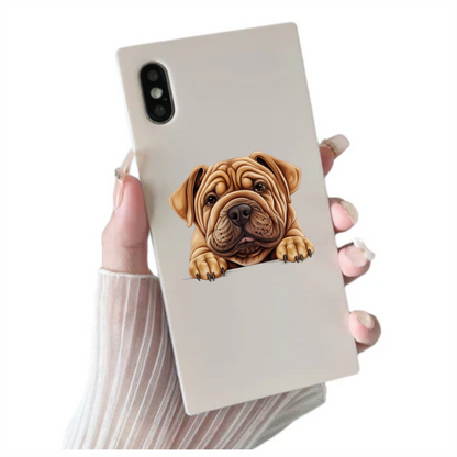 Brown Dog Bulldog Face Closeup Vinyl Sticker Decal
