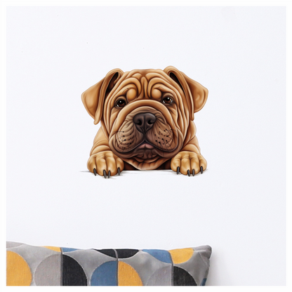 Brown Dog Bulldog Face Closeup Vinyl Sticker Decal