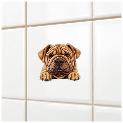 Brown Dog Bulldog Face Closeup Vinyl Sticker Decal