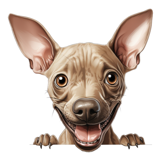 Brown Cartoon Chihuahua Dog Happy Vinyl Sticker Decal
