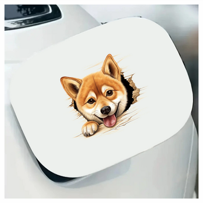 Brown Dog Shiba Inu Smiling Face Vinyl Sticker Decal