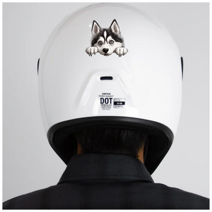 Black White Husky Dog Cute Vinyl Sticker Decal