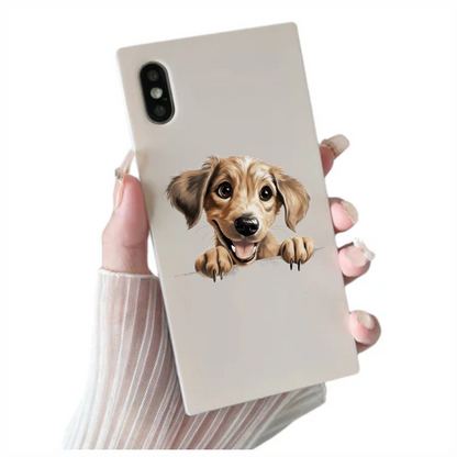Brown Dog Puppy Cartoon Happy Vinyl Sticker Decal