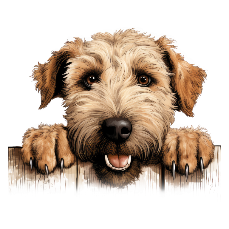Brown Dog Terrier Fence Happy Vinyl Sticker Decal