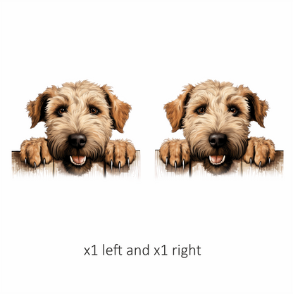 Brown Dog Terrier Fence Happy Vinyl Sticker Decal