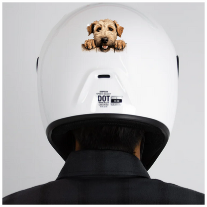 Brown Dog Terrier Fence Happy Vinyl Sticker Decal
