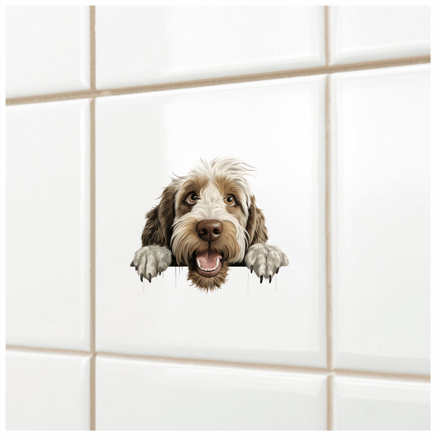 Brown Dog Cartoon Illustration Sticker Vinyl Sticker Decal