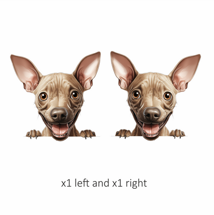 Brown Cartoon Chihuahua Dog Happy Vinyl Sticker Decal