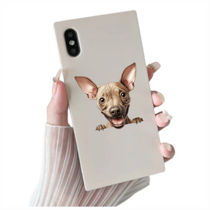 Brown Cartoon Chihuahua Dog Happy Vinyl Sticker Decal