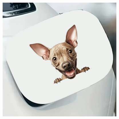 Brown Cartoon Chihuahua Dog Happy Vinyl Sticker Decal