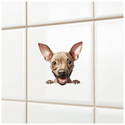 Brown Cartoon Chihuahua Dog Happy Vinyl Sticker Decal