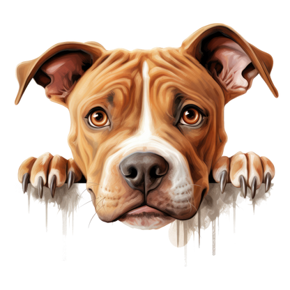 Brown Dog Pitbull Paws Cute Vinyl Sticker Decal
