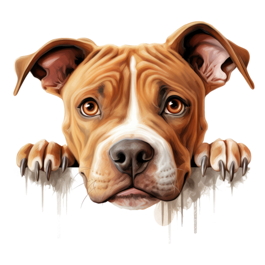 Brown Dog Pitbull Paws Cute Vinyl Sticker Decal