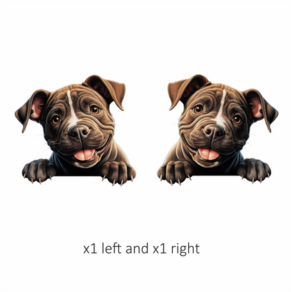 Brown Puppy Bulldog Smiling Cute Vinyl Sticker Decal