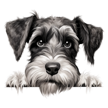 Black White Dog Schnauzer Face Vinyl Sticker Decal