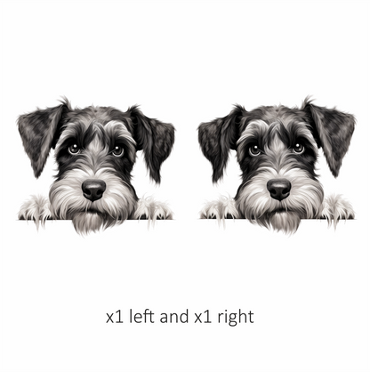 Black White Dog Schnauzer Face Vinyl Sticker Decal