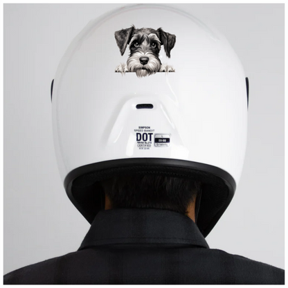 Black White Dog Schnauzer Face Vinyl Sticker Decal