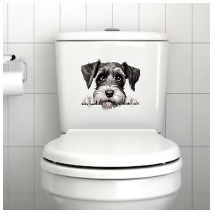 Black White Dog Schnauzer Face Vinyl Sticker Decal