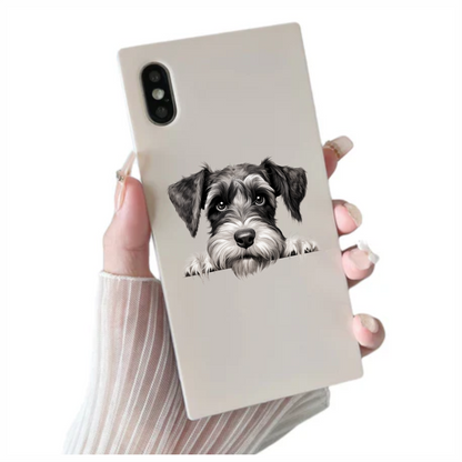 Black White Dog Schnauzer Face Vinyl Sticker Decal