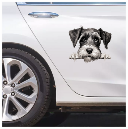 Black White Dog Schnauzer Face Vinyl Sticker Decal