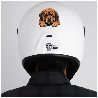 Brown Dog Tibetan Mastiff Portrait Vinyl Sticker Decal