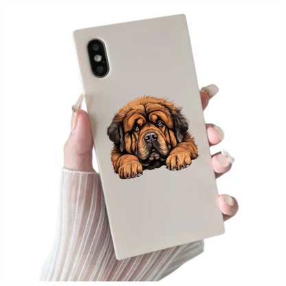Brown Dog Tibetan Mastiff Portrait Vinyl Sticker Decal