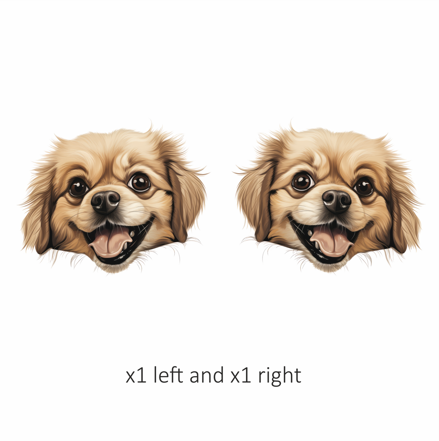 Beige Dog Spaniel Happy Face Vinyl Sticker Decal