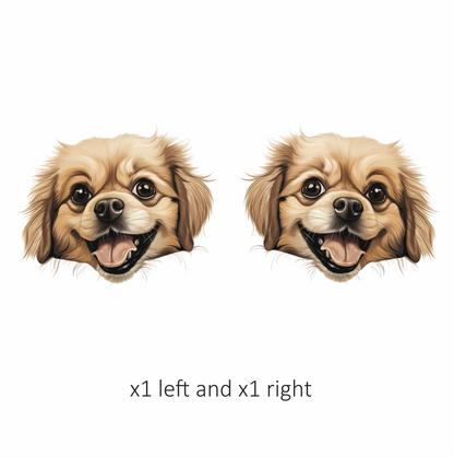 Beige Dog Spaniel Happy Face Vinyl Sticker Decal