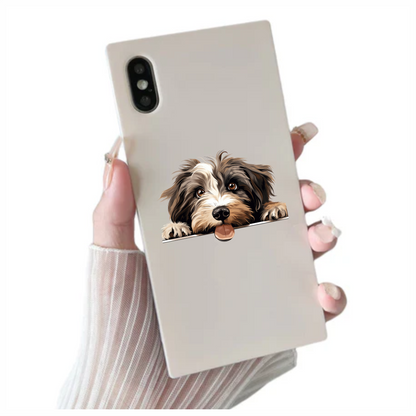 Brown White Dog Shaggy Terrier Vinyl Sticker Decal