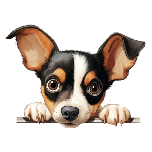 Black White Dog Terrier Cute Vinyl Sticker Decal