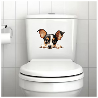 Black White Dog Terrier Cute Vinyl Sticker Decal