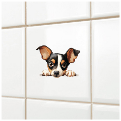 Black White Dog Terrier Cute Vinyl Sticker Decal