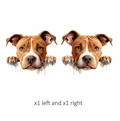 Brown Dog Pitbull Paws Cute Vinyl Sticker Decal