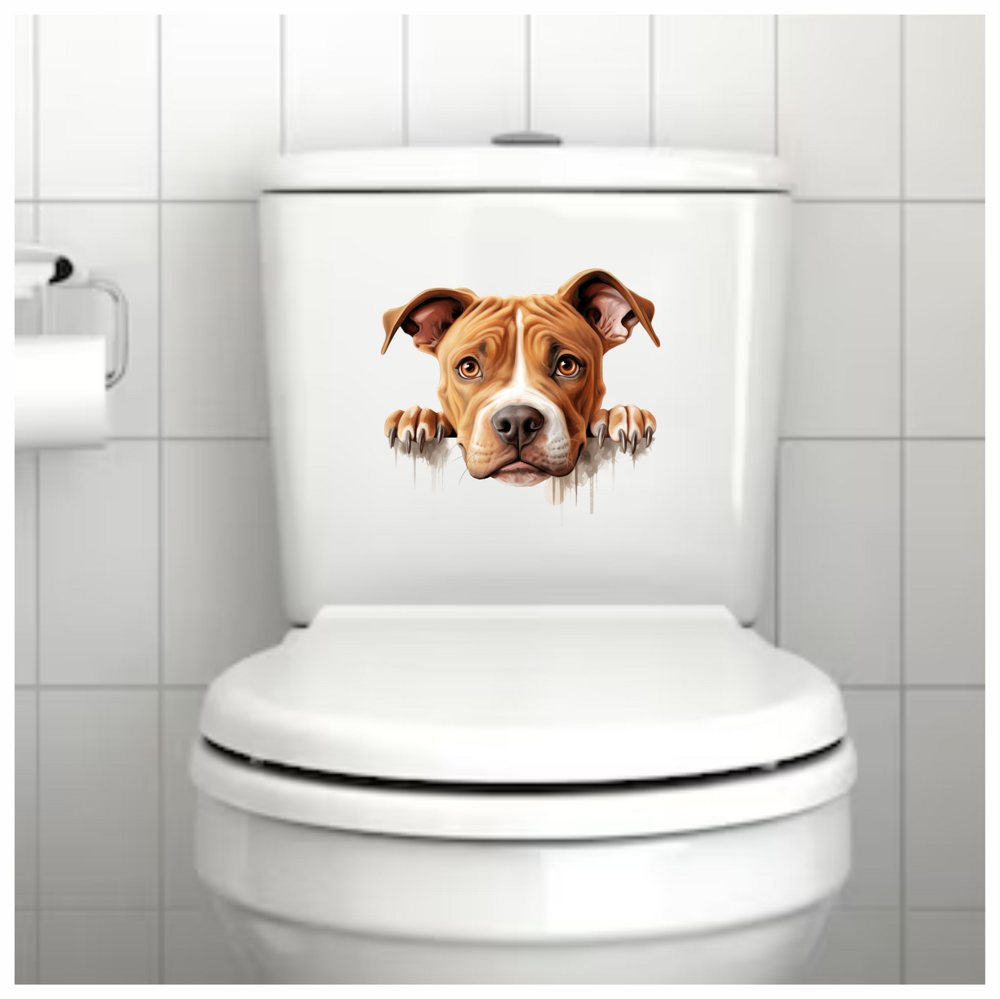 Brown Dog Pitbull Paws Cute Vinyl Sticker Decal