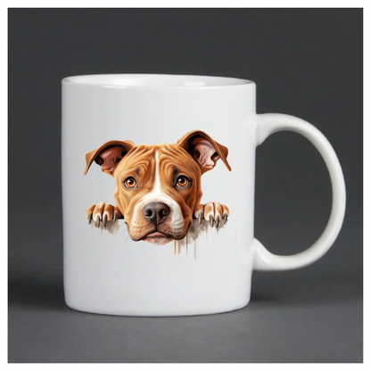 Brown Dog Pitbull Paws Cute Vinyl Sticker Decal
