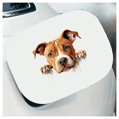 Brown Dog Pitbull Paws Cute Vinyl Sticker Decal