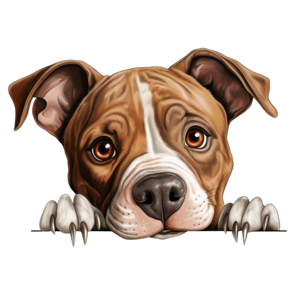 Brown Dog Bulldog Face Close Up Vinyl Sticker Decal