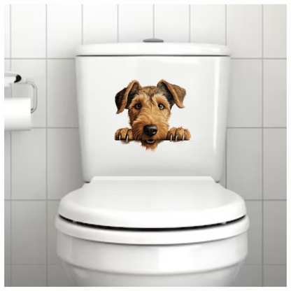 Brown Dog Terrier Cute Face Vinyl Sticker Decal