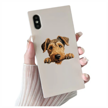 Brown Dog Terrier Cute Face Vinyl Sticker Decal