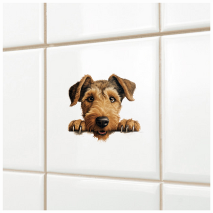 Brown Dog Terrier Cute Face Vinyl Sticker Decal