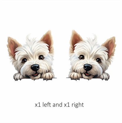 White Dog Westie Cute Face Vinyl Sticker Decal