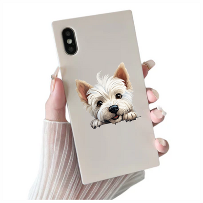 White Dog Westie Cute Face Vinyl Sticker Decal