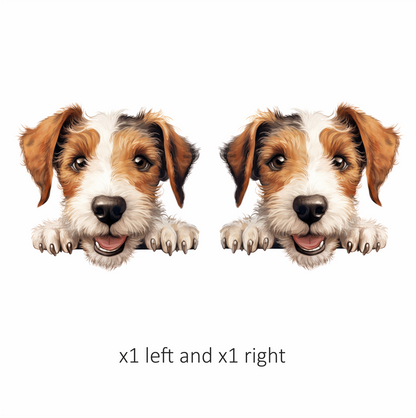 Brown White Dog Terrier Happy Vinyl Sticker Decal