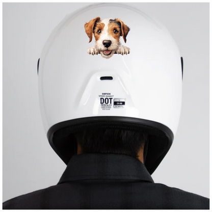 Brown White Dog Terrier Happy Vinyl Sticker Decal