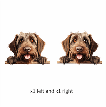 Brown Dog Wirehaired Happy Face Vinyl Sticker Decal