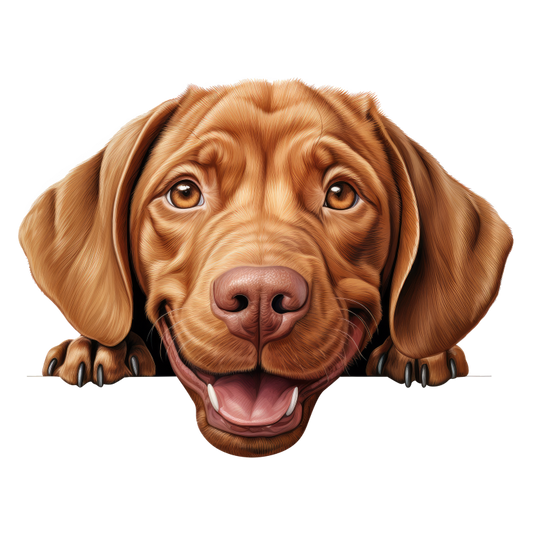 Brown Dog Labrador Smiling Face Vinyl Sticker Decal