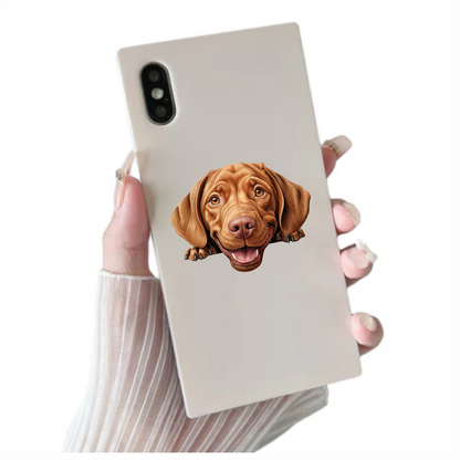 Brown Dog Labrador Smiling Face Vinyl Sticker Decal